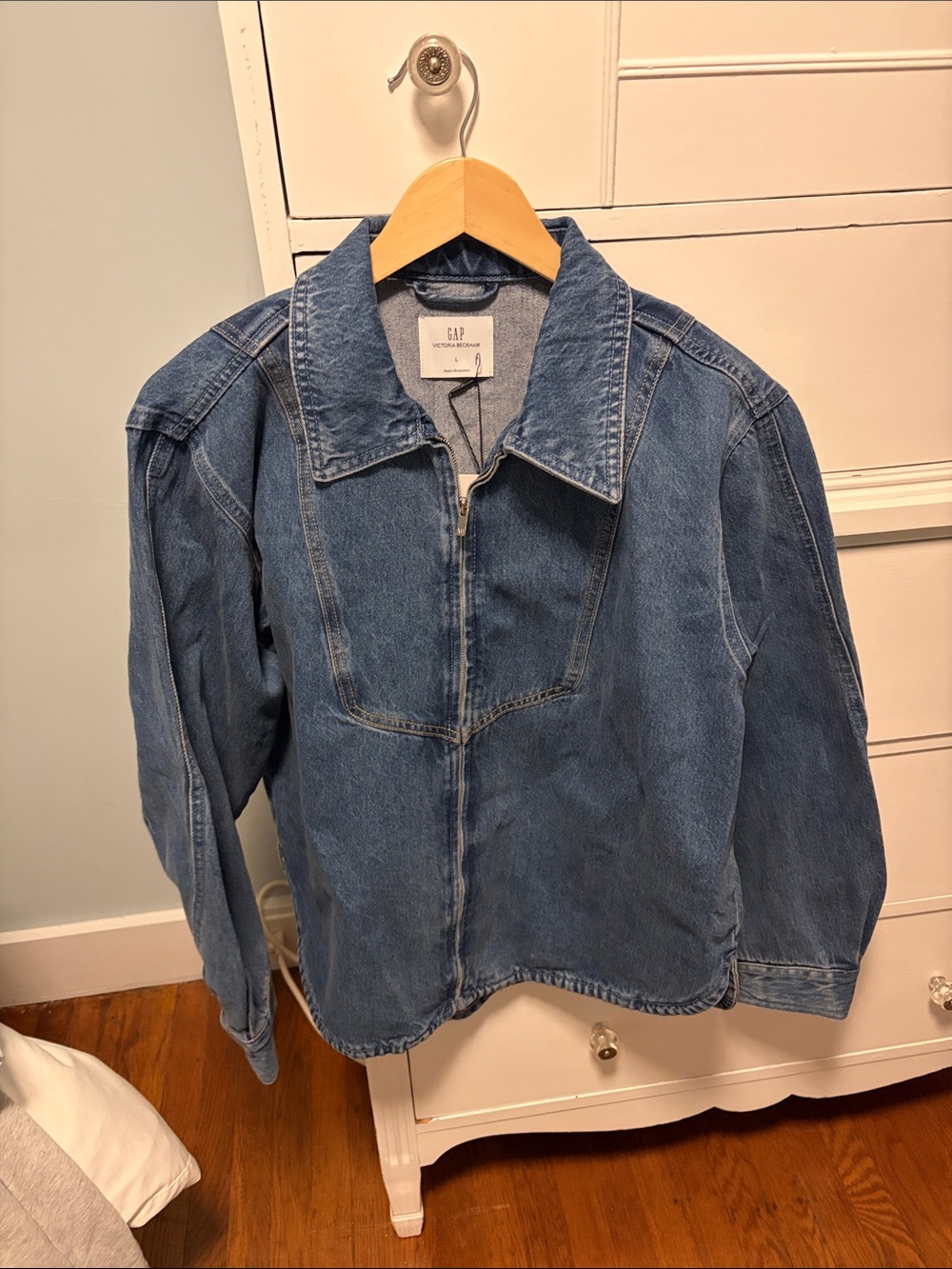 GAP Medium Blue Denim Zip Jacket